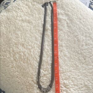 Chico’s Gunmetal Necklace with Crystal look Beading